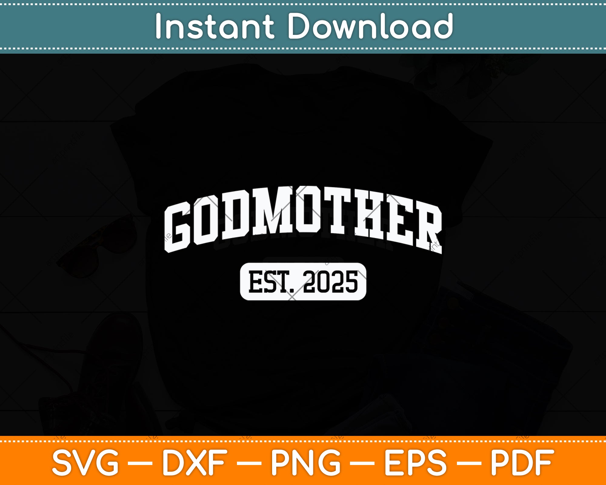 Godmother Est 2025 Promoted To Godmother Announcement Svg Cut File