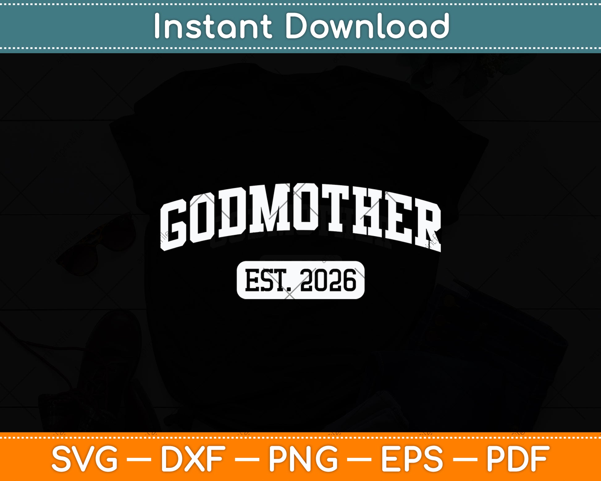Godmother Est 2026 Promoted To Godmother Announcement Svg Digital Cutting File