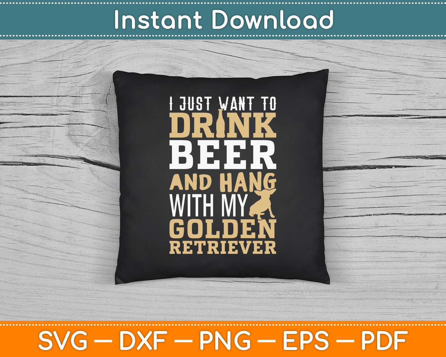 Golden Retriever Dad Girl Funny Father’s Day SVG Digital Cutting File
