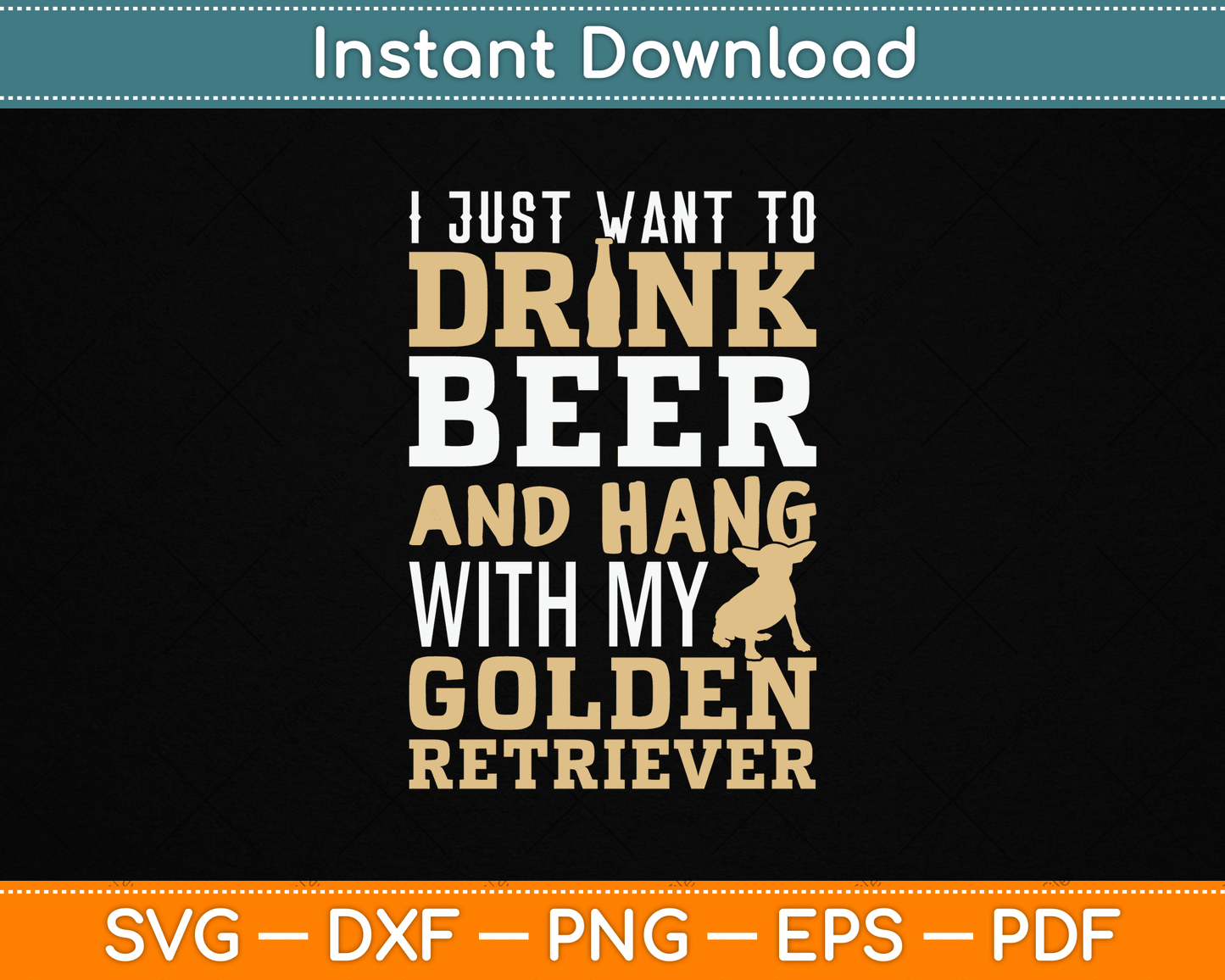 Golden Retriever Dad Girl Funny Father’s Day SVG File