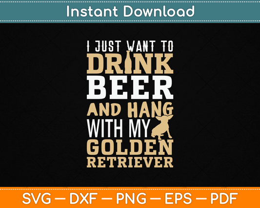 Golden Retriever Dad Girl Funny Father’s Day SVG Digital Cutting File
