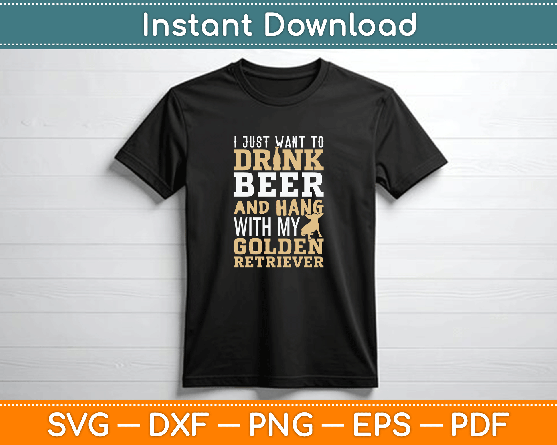 Golden Retriever Dad Girl Funny Father’s Day SVG Digital Download