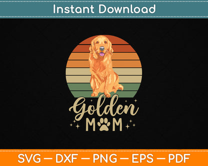 Golden Mom Retro Sunset Golden Retriever Mother’s Day SVG File
