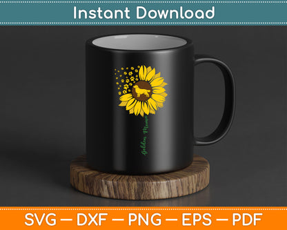 Golden Moma Sunflower Golden Retriever Lover Gifts Dog Mama SVG Cutting File