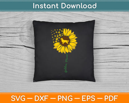 Golden Moma Sunflower Golden Retriever Lover Gifts Dog Mama SVG Digital Cutting File