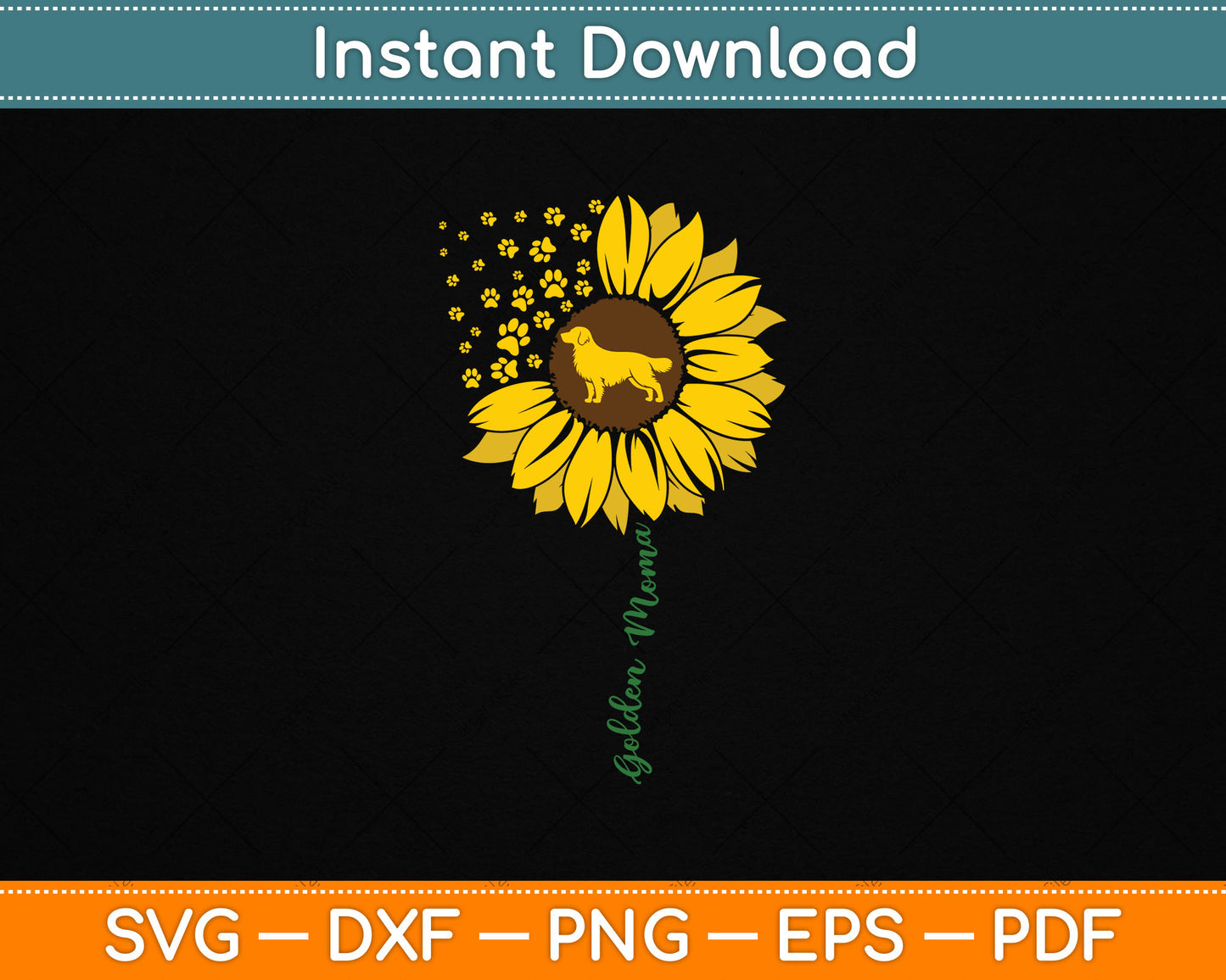 Golden Moma Sunflower Golden Retriever Lover Gifts Dog Mama SVG File