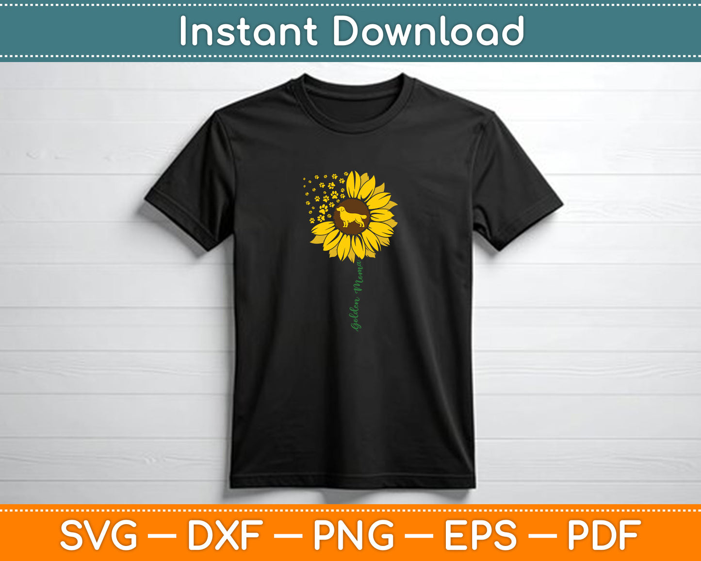 Golden Moma Sunflower Golden Retriever Lover Gifts Dog Mama SVG PNg Files