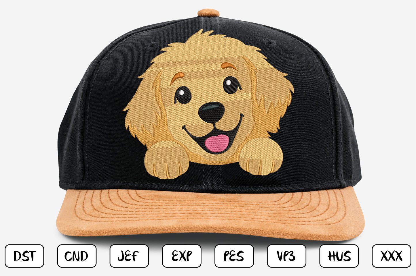 Golden Retriever Embroidery Design, Cute Dog Machine Embroidery Pattern, Adorable Puppy Face Embroidery Design