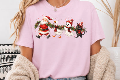Cute Goose Ghost Black Cat Christmas PNG Santa Holiday Sublimation Design