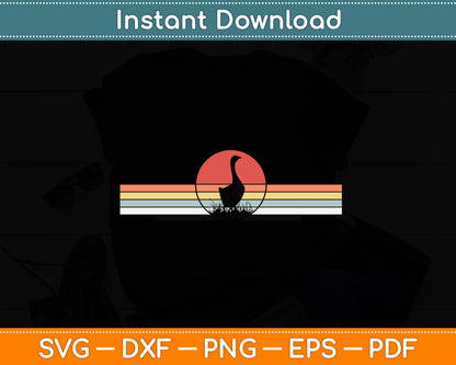 Goose Sunset Vintage Retro Svg Png Dxf Digital Cutting File