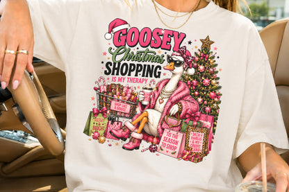 Goosey Christmas Shopping PNG Funny Goose Holiday Design