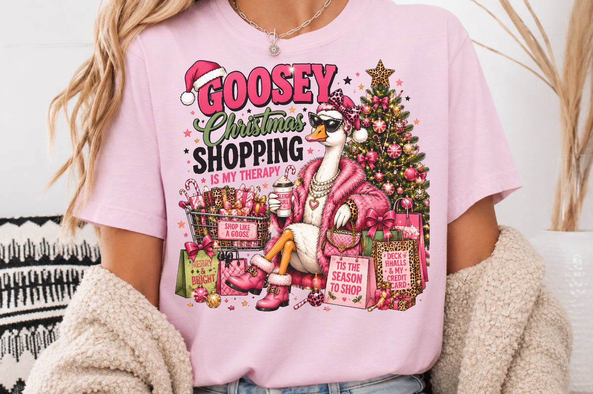 Goosey Christmas Shopping PNG Funny Goose Holiday Design