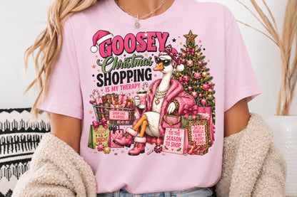 Goosey Christmas Shopping PNG Funny Goose Holiday Design