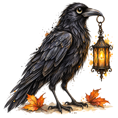 Gothic Crow Lantern Halloween PNG Clipart