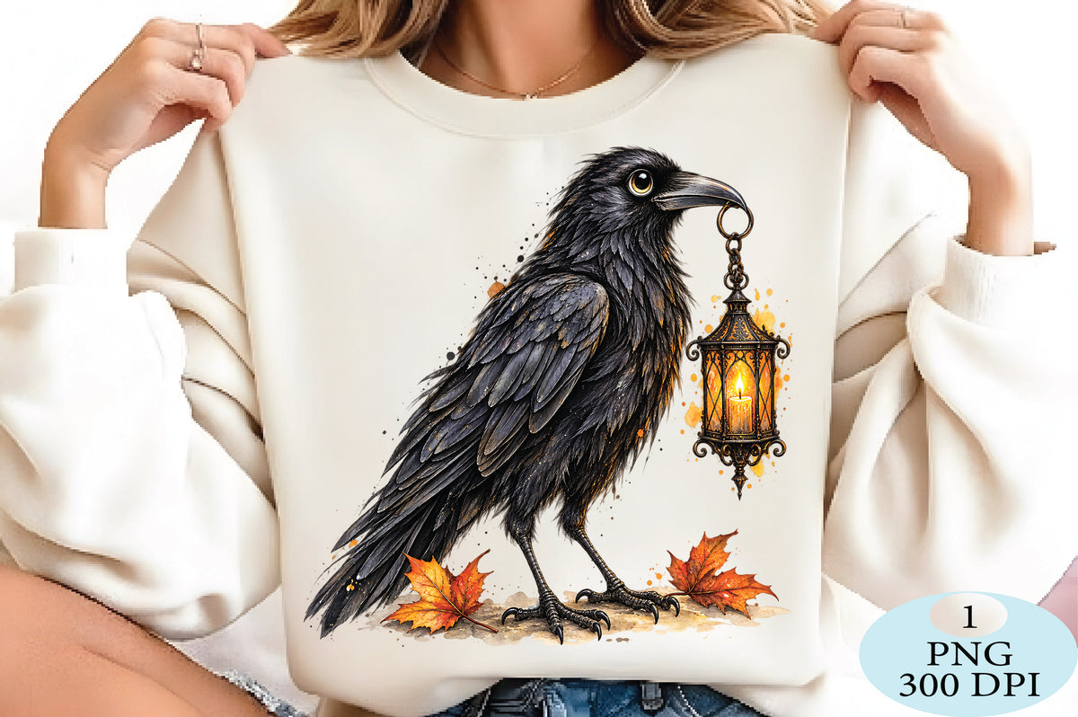 Gothic Crow Lantern Halloween PNG Clipart