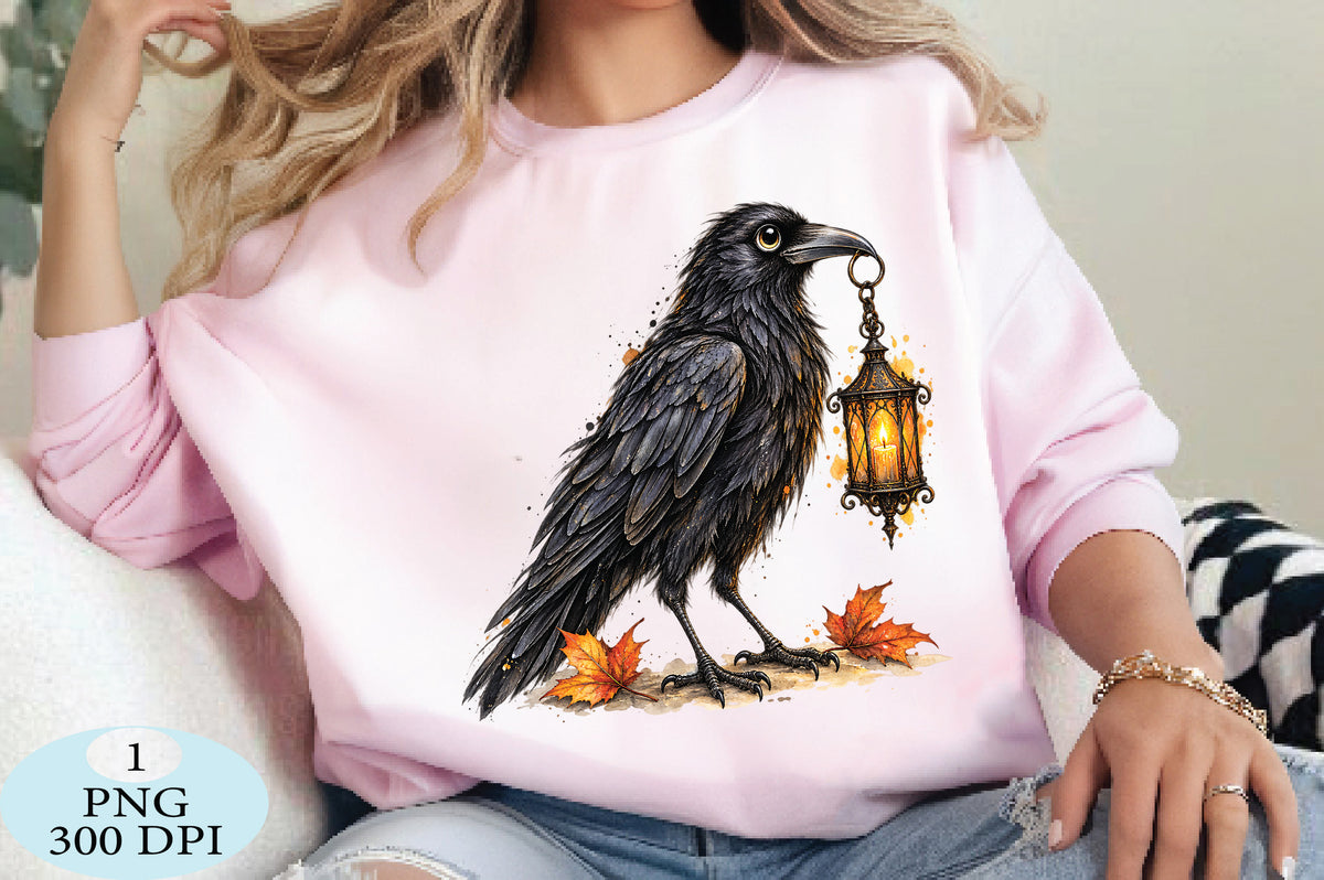 Gothic Crow Lantern Halloween PNG Clipart