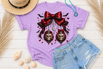 Gothic Halloween Skull Bow PNG Cute Spooky Sublimation