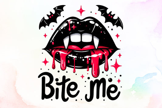 Bite Me Gothic Halloween Vampire Sublimation PNG