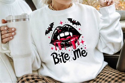 Bite Me Gothic Halloween Vampire Sublimation PNG