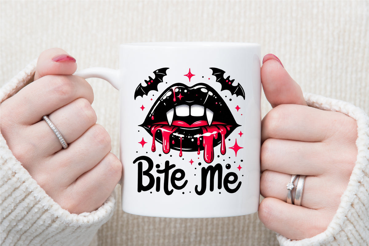 Bite Me Gothic Halloween Vampire Sublimation PNG