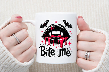 Bite Me Gothic Halloween Vampire Sublimation PNG