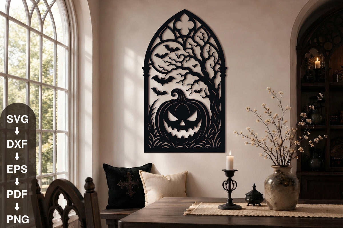 Gothic Pumpkin Halloween SVG