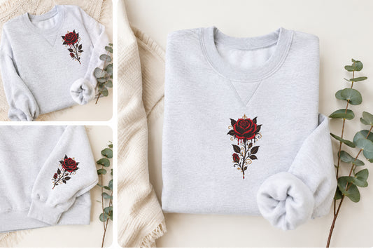 Gothic Rose Embroidery Design