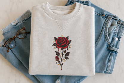 Gothic Rose Embroidery Design