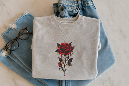 Gothic Rose Embroidery Design