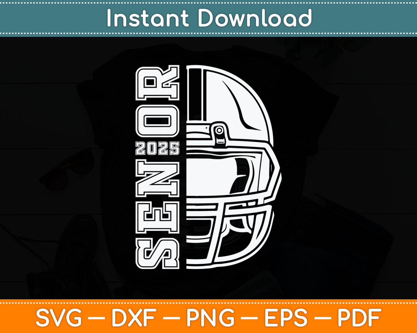 Graduate Senior Class of 2025 Graduation American Football Svg Digital Cutting File