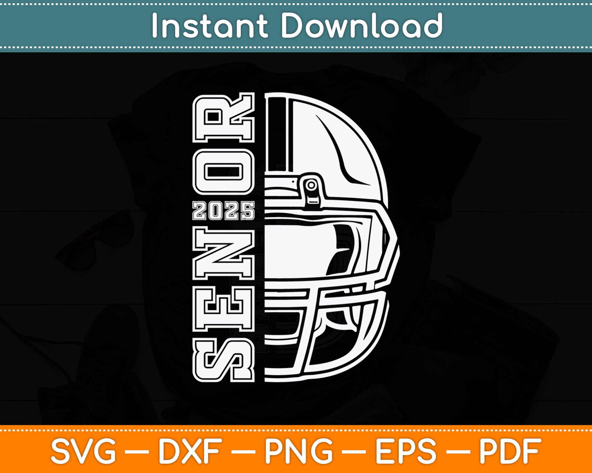 Graduate Senior Class of 2025 Graduation American Football Svg Digital Cutting File