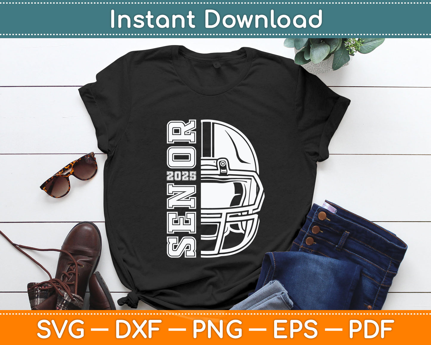Graduate Senior Class of 2025 Graduation American Football Svg Digital Cutting File