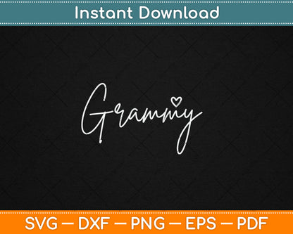 Grammy Gifts For Women Grandma Heart Mother's Day Grammy Svg Digital Cutting File