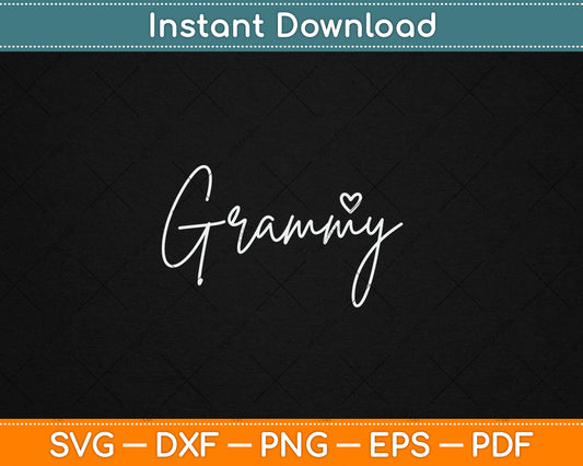 Grammy Gifts For Women Grandma Heart Mother's Day Grammy Svg Digital Cutting File