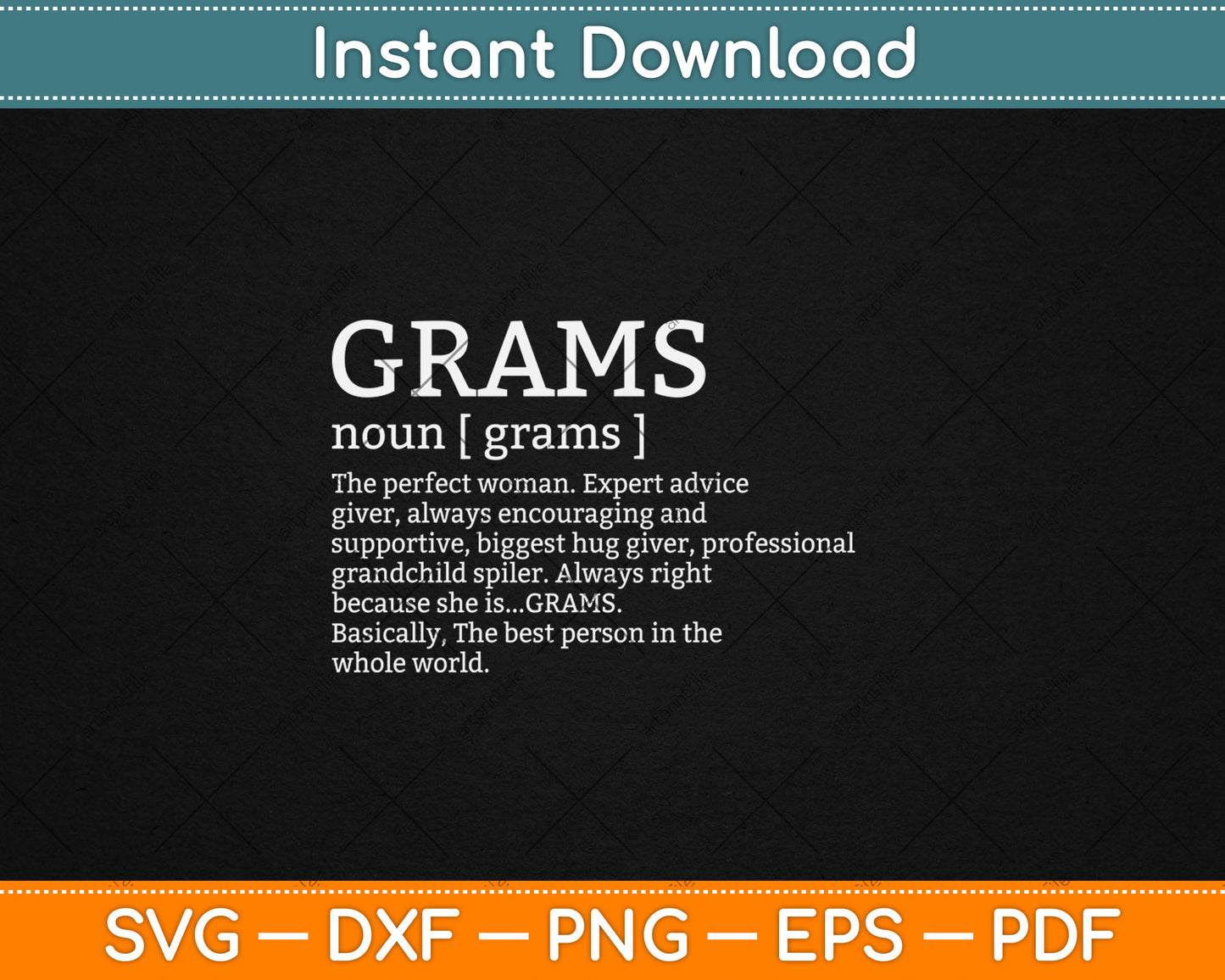 Grams Definition Grandma Mother's Day Funny Gift Idea Svg Digital Cutting File