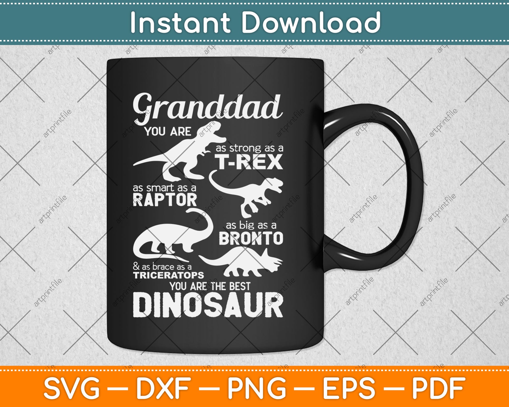 Grandad You Are The Best Dinosaur Funny Father's Day Svg Digital Cutting File
