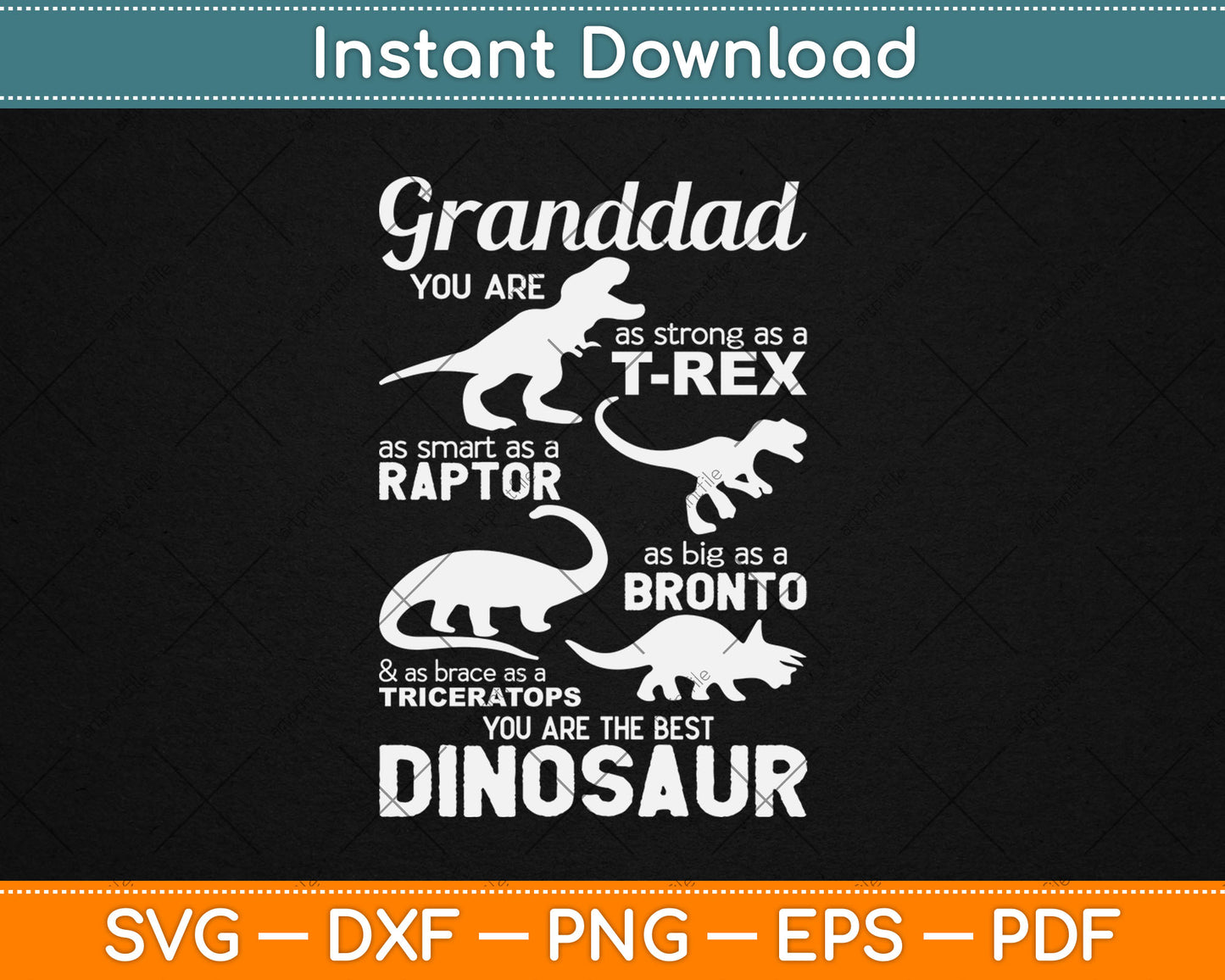 Grandad You Are The Best Dinosaur Funny Father's Day Svg Digital Cutting File
