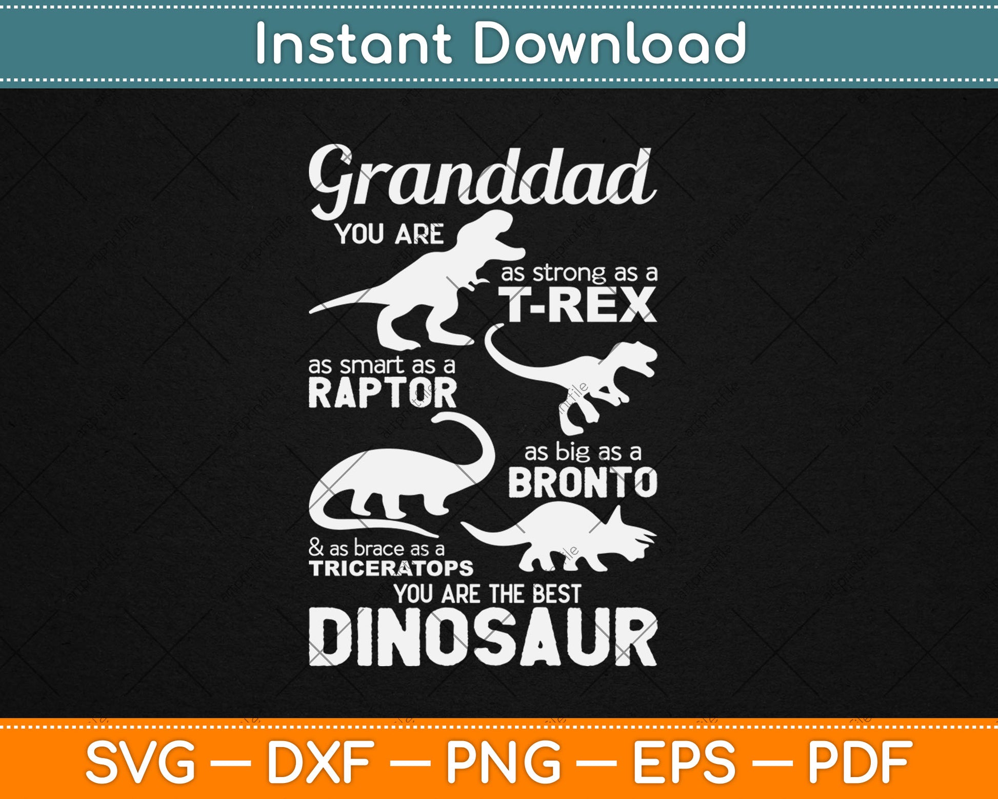 Grandad You Are The Best Dinosaur Funny Father's Day Svg Digital Cutting File