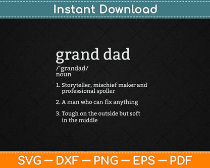 Granddad Definition Funny Svg Digital Cutting File