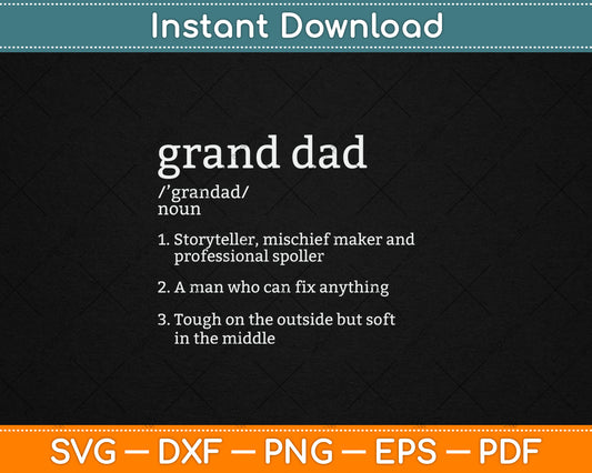 Granddad Definition Funny Svg Digital Cutting File