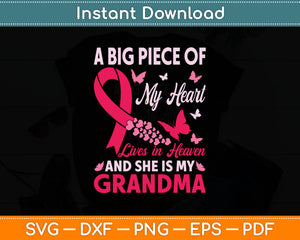 Grandma In Heaven Butterfly Breast Cancer Awareness Svg Digital Cutting File