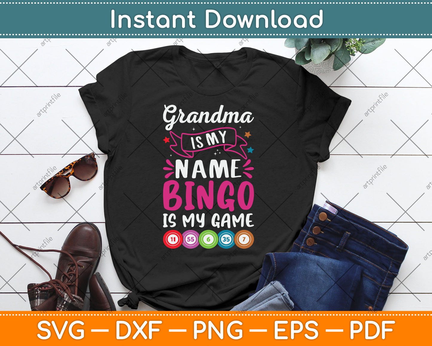 Grandma Is My Name Bingo Is My Game SVG Digital Cutting File