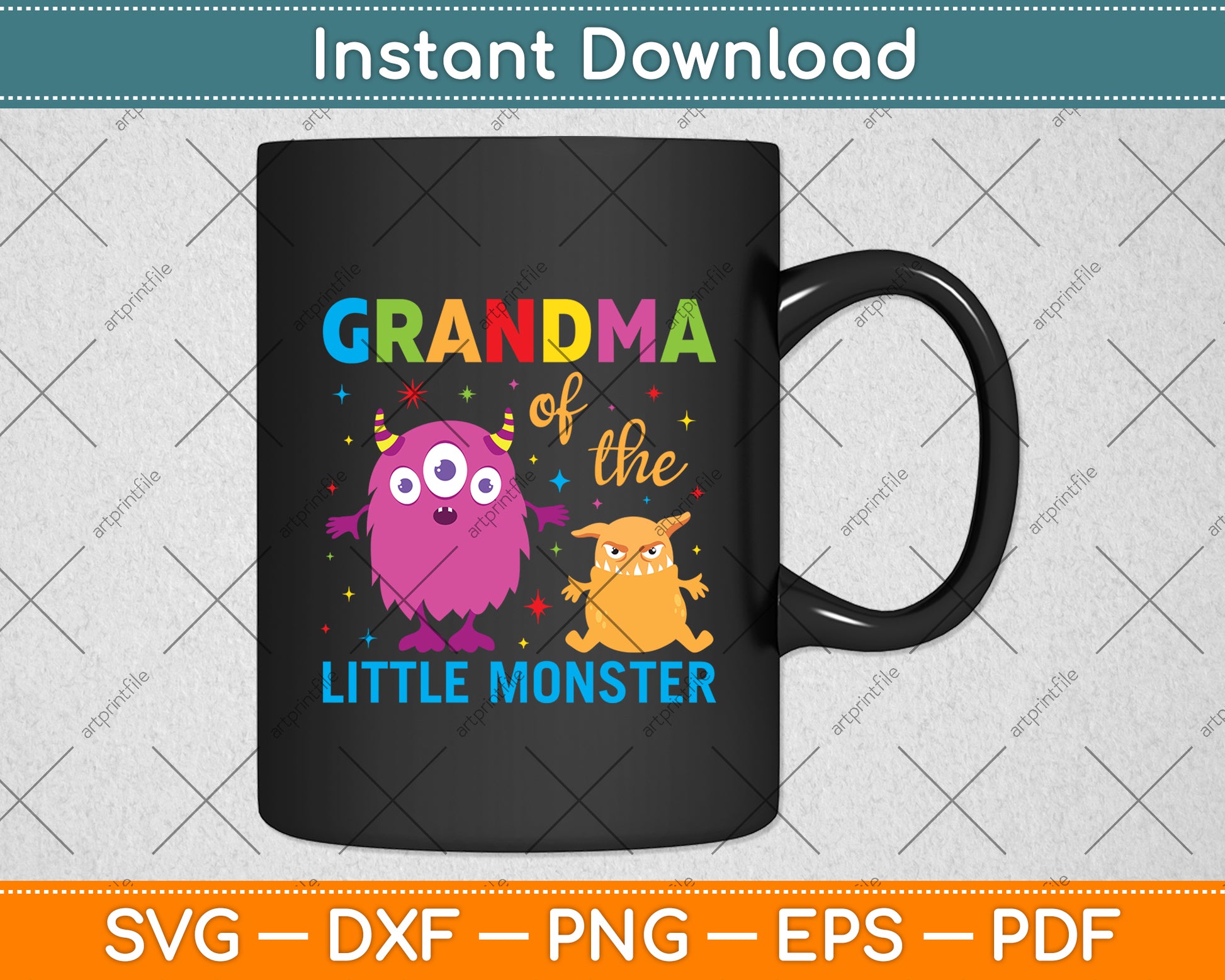 Grandma Of The Little Monster Birthday Family Monster Svg Digital Cutting  File
