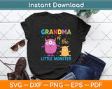 Grandma Of The Little Monster Birthday Family Monster Svg Digital Cutting File