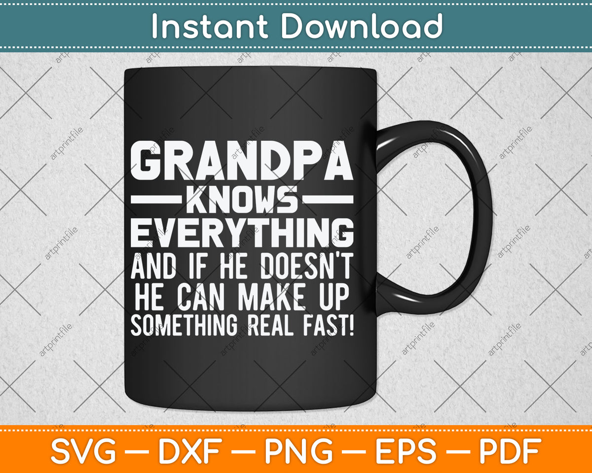 Grandpa Art For Grandpa Men Grandfather's Day Papi Funny Svg Digital Cutting File