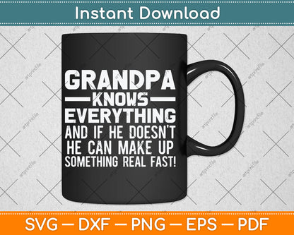 Grandpa Art For Grandpa Men Grandfather's Day Papi Funny Svg Digital Cutting File
