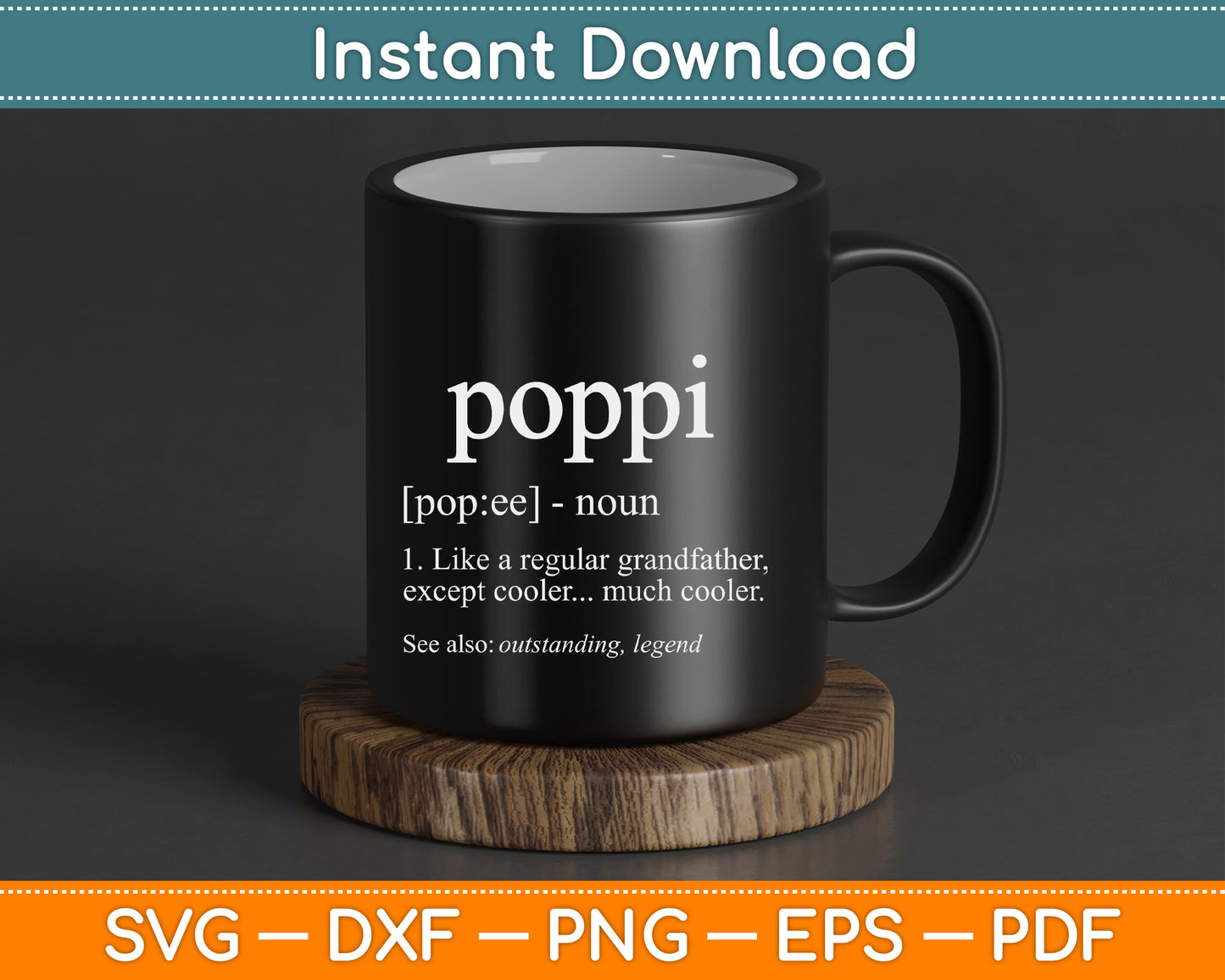 Grandpa Gift for Poppi Father's Day Birthday SVG Cutting File