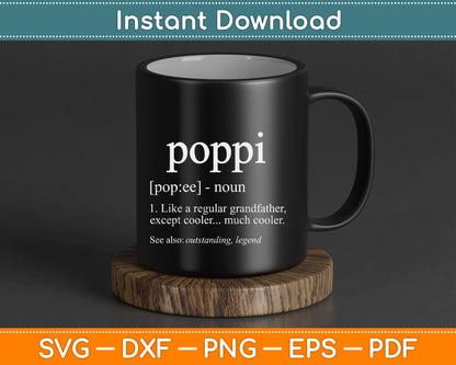 Grandpa Gift for Poppi Father's Day Birthday SVG Cutting File