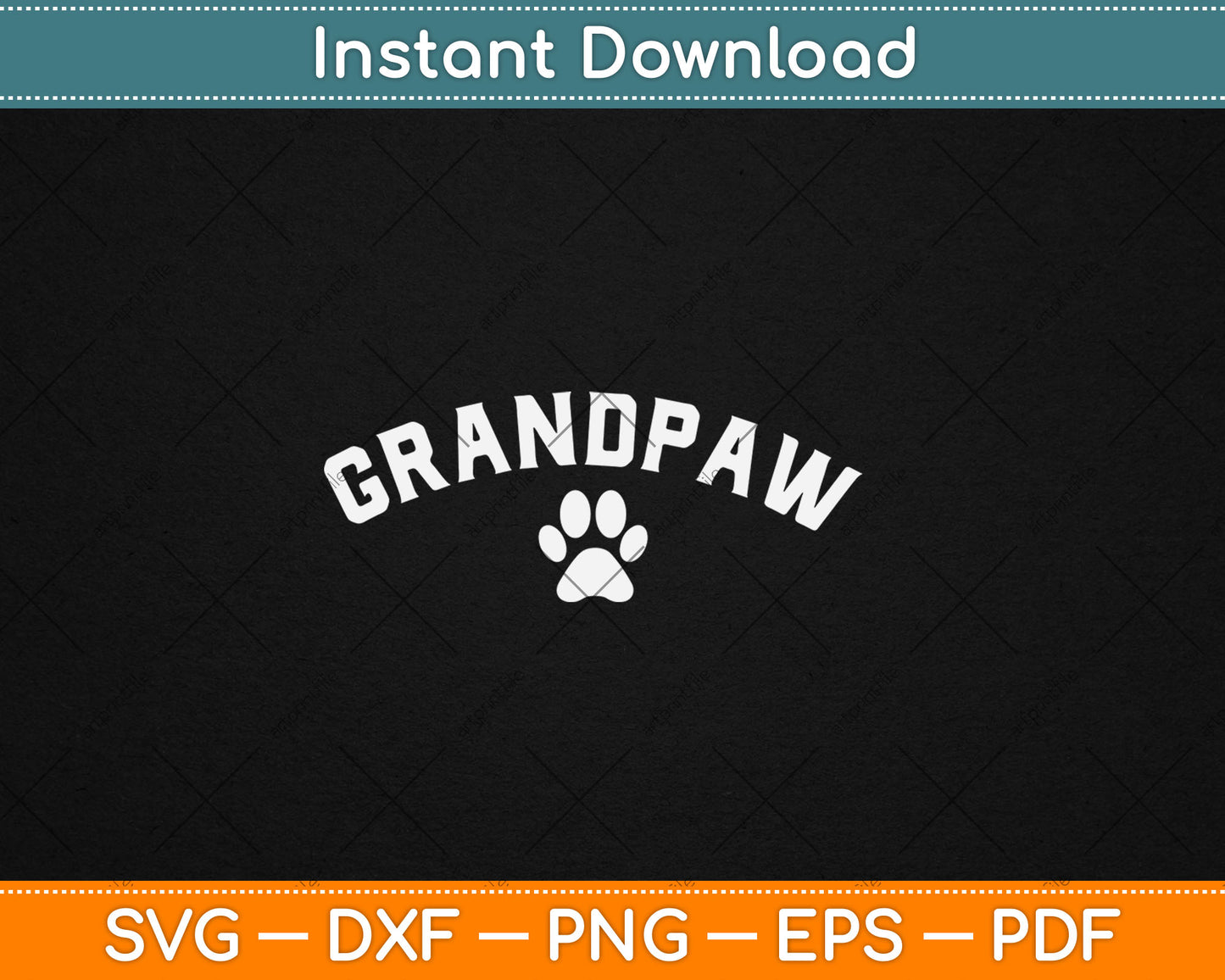 Grandpaw Dog Grandkids Funny Grandpa Svg Digital Cutting File