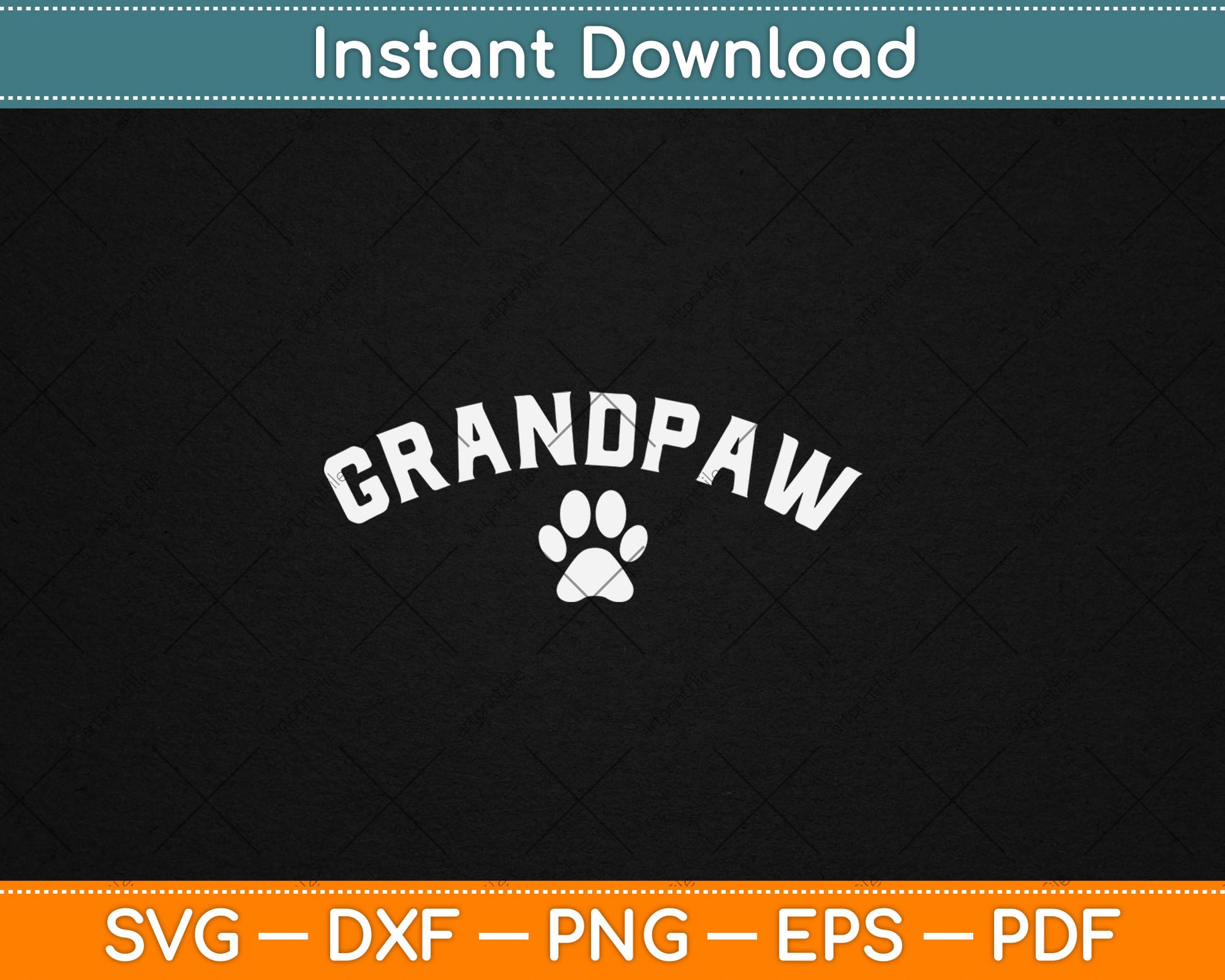 Grandpaw Dog Grandkids Funny Grandpa Svg Digital Cutting File